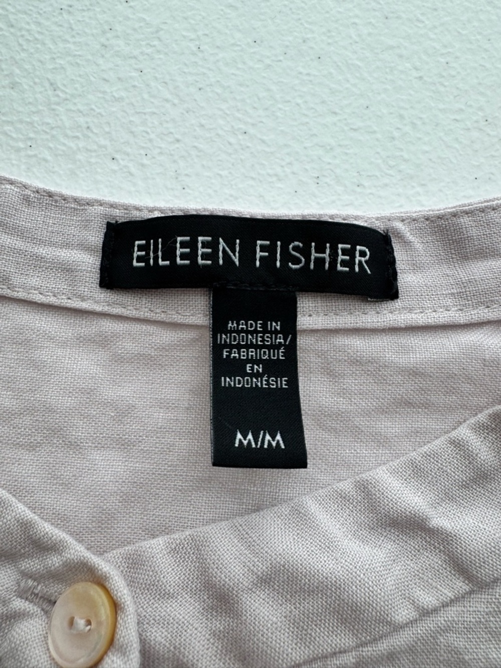 Eileen Fisher Linen Button Front Tunic Blouse M Minimalist Neutral - Picture 3 of 4